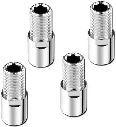 RUHE Full Brass 3 Inch Extension Nipple for Pipe Fittings Set of 4 (Chrome Finish) Faucet Nozzle