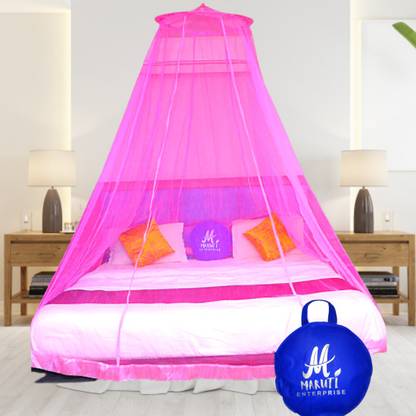 Maruti Enterprise Polyester Adults Washable Double bed(Round) machardani Mosquito Net