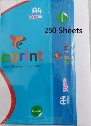 E-Print A4 Copy Paper 250 Sheets in 1 Pack A4 Copy Paper 250 Sheets in 1 Pack A4 70 gsm Copy Paper