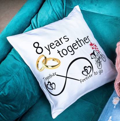 Rosemelt Happy 8th Marriage Anniversary 8 years love Third Wedding Anniversary Gift For Him And Her" "8th Year Relationship mug" "8 Years Of Love Celebration" "Best Anniversary Gift" "8th Anniversary For Husband & Wife" 8th Year Complete In A True Relationship" Best Gift For A True Love Cushion Polyester Fibre Quotes Cushion Pack of 1