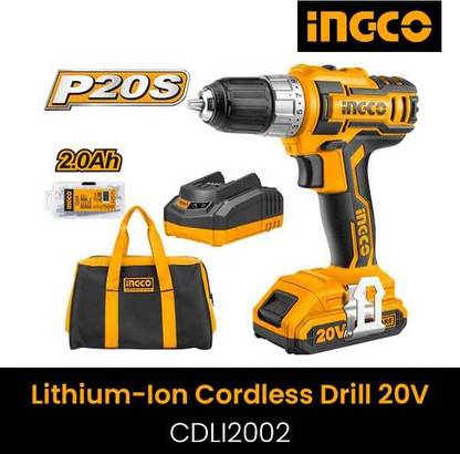 INGCO Ingco Lithium-Ion Cordless Drill CDLI2002 20V CDLI2002 Pistol Grip Drill