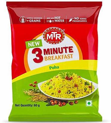 MTR REGULAR POHA 60 G PACK OF 3 240 g