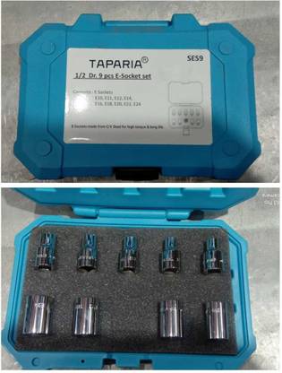 TAPARIA (T-2) E-SOCKET 12.7MM 1/2" SQUARE DRIVE Socket Set