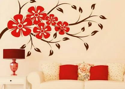Rof Reusable Wall Painting Floral Leaf Branch Stencil(16 x 24 inches) 40381 Flower Leaf Branch Stencil
