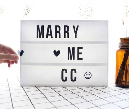 conceptfly CINEMATIC 1pcs A4 DIY Cinema Light Box with 96 Letters Numbers Message Combination, USB Or Battery Powered LED Marquee Signs, Cinematic Light Box for Birthday | Festival and Celebrations Table Lamp