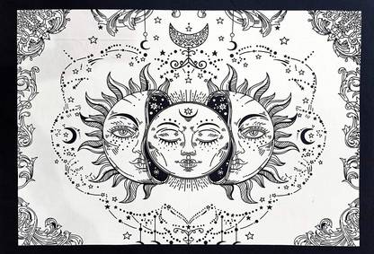 Doraya Three Face Sun Tarot Sun Moon Good Luck Decoration Tapestry Small Mandala Tapestry 30x40 Tapestry Price In India Buy Doraya Three Face Sun Tarot Sun Moon Good Luck Decoration Tapestry