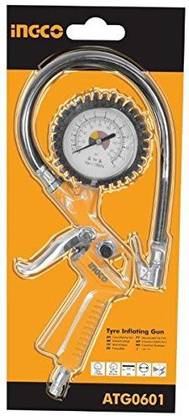 INGCO Analog Tire Pressure Gauge Tire Inflating Gun for Air Compressor Fitting Tools