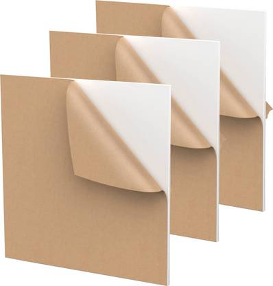Whittlewud 3mm Pack of 3 White 10 x 10 IN Acrylic Sheet Plexiglass Panel, Fiber sheet With Protective Paper For Signs 10 inch Acrylic Sheet