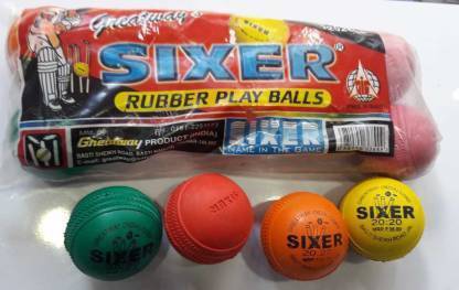सिक्सर CRICKET RUBBER BALLS PACK OF 10 क्रिकेट रबर बॉल