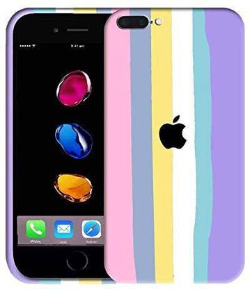 KHR Back Cover for Apple iPhone 8 Plus Rainbow Liquid Silicone Soft Back Cover for iphone 8 plus (Rainbow Case)