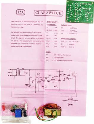 D'Mega Mart Robotics Sound Control Circuit Project Clap Switch Do Your Self Sound Recorder and Sound Circuit Electronic Hobby Kit