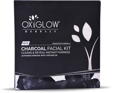 OXYGLOW Charcoal Facial Kit |Enriched with Activated Charcoal |De-toxifying Scrub & Cleanser