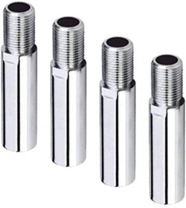 RUHE Full Brass 6 Inch Extension Nipple for Pipe Fittings Set of 4 (Chrome Finish) Faucet Nozzle