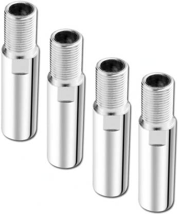 RUHE Full Brass 4 Inch Extension Nipple for Pipe Fittings Set of 4 (Chrome Finish) Faucet Nozzle