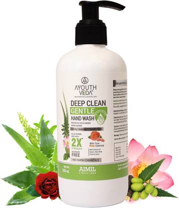 AYOUTHVEDA DEEP CLEAN Deep Clean Gentle Hand Wash|With Neem, Aloe Vera, Tulsi & Lotus|Cleanses Hands Hand Wash Bottle