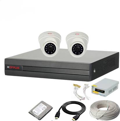 CP PLUS 4 Channal HD DVR 1080p 1Pcs,Indoor Camera 2.4 MP 2Pcs,500 GB Hard Disk,Full combo set Security Camera
