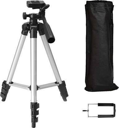 Kohsa Tripod-3110 Portable Adjustable Aluminum Lightweight Camera Stand With Three-Dimensional Head & Quick Release Plate For Video Cameras and mobile Tripod Tripod (Black, Silver, Supports Up to 1000 g) Tripod (Silver, Black, Supports Up to 3200 g) Tripod