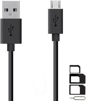 AMUNGUSS Cable Accessory Combo for Xiaomi Redmi 4A, Xiaomi Redmi Note 4, Vivo V5, Samsung Galaxy J7 Prime, Xiaomi Redmi 3S Prime, Samsung Galaxy J2 2016, Vivo V5 Plus, Lenovo K6 Power, Gionee A1, Lenovo K5 Note, Samsung Galaxy A9 Pro, Vivo Y53, Oppo F3, Lenovo K6 Note, Oppo A37, Oppo A57, Vivo Y66, Oppo F1s, Samsung Galaxy On8, Oppo F3 Plus, Lyf F1, Samsung Galaxy On7 Pro High Speed Micro USB Charging Data Sync Cable 1 Meter With SIM Adapter (Blac
