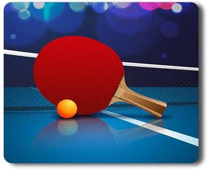 Go Green Tale Table Tennis Print Mouse Pad|Designer Rubber Base Mouse Pad for Laptop & Computer, Dust Free, Optical Friendly, Non-Slippery Rectangular Mouse Pad|Friendly for all types of Mouse Non Slip Base Mousepad