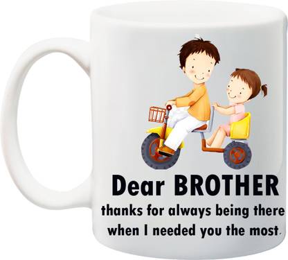Stylotrendz Return Gift for Raksha Bandhan Rakhi Gifts special BROTHER quotes THANKS Ceramic Coffee Mug