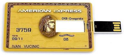 microware New 16GB American Express Credit Card Shape Pendrive 16 GB Pen Drive Compatible with Laptop, Audio Player, Desktop Computer, Television USB 2.0 Plastic Case