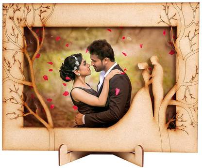 NIMASA Personalized Wooden Carving Photo Frame Love Gift for Birthday Anniversary| Best Gifts for Boyfriend Girlfriend Husband Wife Couple Parents || Wooden || 8 inch WOODEN PHOTO FRAME