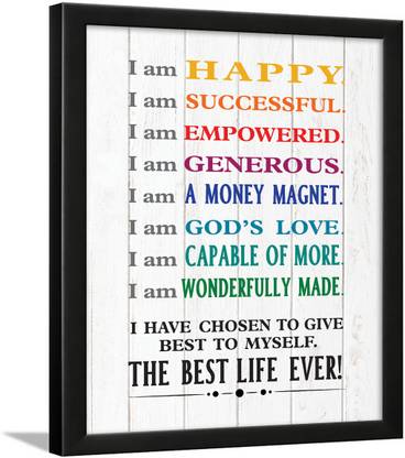 Affirmations Posters – Positive Affirmations Frames - I Am Affirmation Posters - Affirmation Quotes Posters - I am happy - Affirmations Paper Print