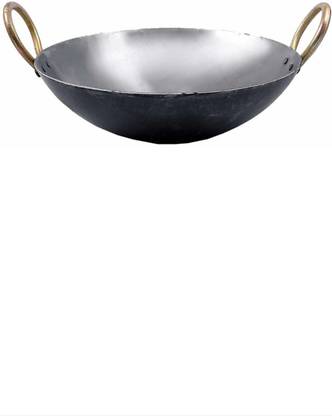 ABOGLINE Premium Quality Pure loha 100 %/ lohe ki kadhai/Iron Heavy Gauge kadhai (Kadhai 29 cm) Kadhai 29 cm diameter 3.5 L capacity
