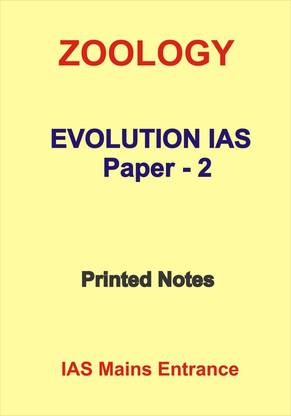 Evolution IAS Zoology Optional Paper-2 Printed Notes For IAS Mains With 3 Years Paper