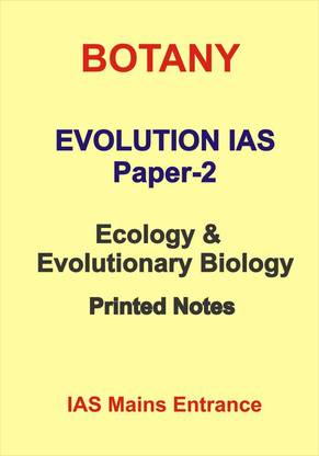 Evolution IAS Ecology And Evolutionary Biology Botany Optional Notes Plus 1 Year Paper