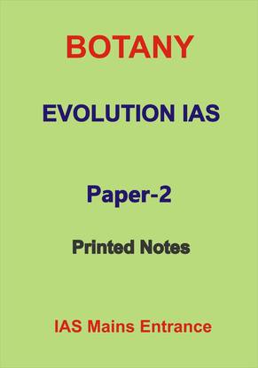 Paper-2 Botany-Optional Printed Notes By Evolution IAS With Previous Year Paper