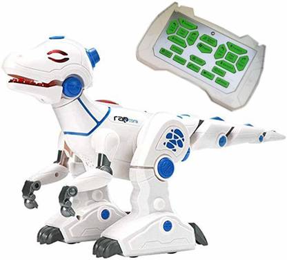 HALO NATION RC Programming Robot Electric Intelligent Remote Control Robot Raptor Dinosaur Toy Fire Breathing Spray Effect & Moving Flexible Joints for Kids Boys , Dinosaur Toys, Intelligent Robot Dinosaur Remote Control Dinosaurs RC Robots Toys for Kids Boys