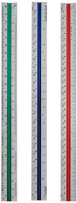 KNAFS Triangular Architect Scale Ruler Color Coded Tri Scale Architect Engineer Technical Ruler Student Education.Set of 1 Ruler
