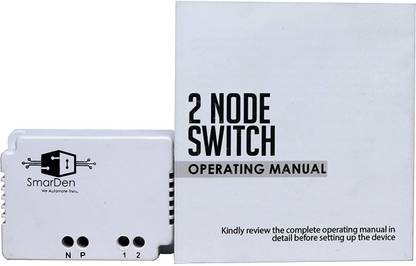 SmarDen Blaze 2 Node WiFi Smart Switch | WiFi Smart Switch Board for Home Automation | 2 Smart Switch | Remote App Control Switch | No Hub Required | Compatible with Alexa & Google Home, White