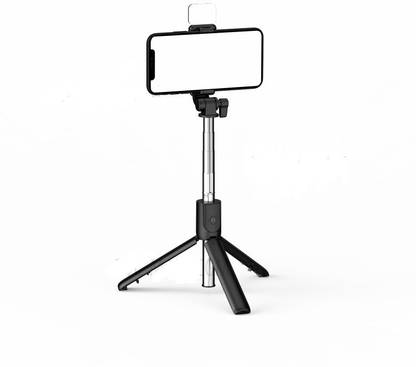 JOKIN R1-S Bluetooth Extendable Selfie Stick with Wireless Remote and 2 Level Fill Light for Making TikTok, Vlog Videos and Tripod Stand Selfie Stick for for Mobile and All Smart Phones Tripod Single Gimbal for Mobile