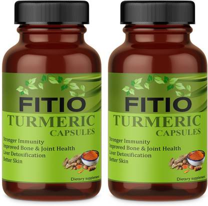 FITIO Nutrition Turmeric Curcumin Capsules Supplement Anti-Inflammatory (Pack Of 2) Ultra