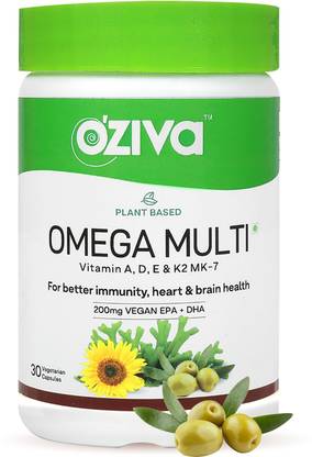 OZiva Plant Based Omega Multi (with Vegan Omega-3, Plant Vitamins) for Better Immunity