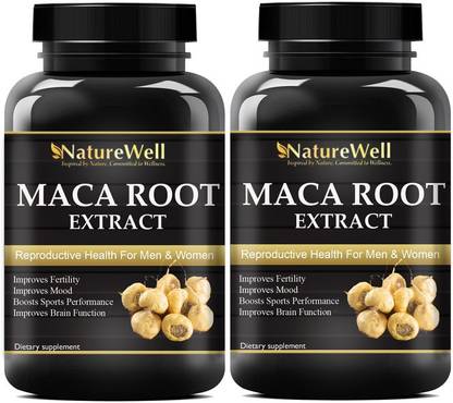 Naturewell Maca Root Extract Capsules for Reproductive Health (Pack Of 2) Pro