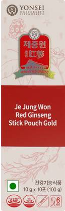 Yonsei University Life & Health Je Jung Won Red Ginseng Stick Pouch Gold Extract 10g × 10 Sachets 100g
