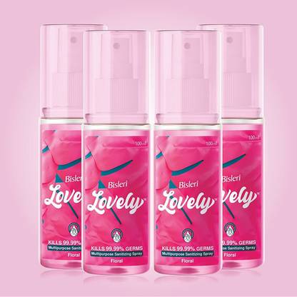 Bisleri ovely Multipurpose Sanitizing Spray 100ml (Pack of 4)