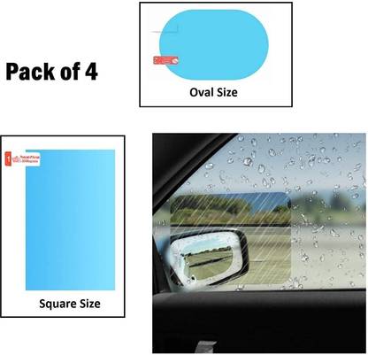 Trac Car Sticker Anti Fog Car Mirror Window Clear Film Anti Fog Car Rear View Mirror Protective Film Waterproof Rainproof (Square+Round) Car Mirror Rain Blocker