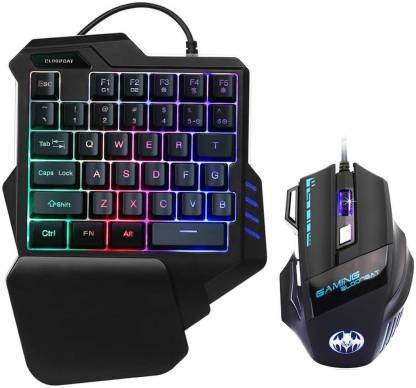 Sanctuary One Handed Gaming Keyboard 35 Keys Portable Mini Gaming Keypad Ergonomic Game Controller for PC PS4 Gamer Wired USB Gaming Keyboard Combo Combo Set Combo Set Designed for Gaming