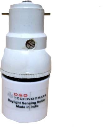 D&D Technocrats Daylight Sensor Light Socket (Pack of 1,White) Plastic, Copper Light Socket