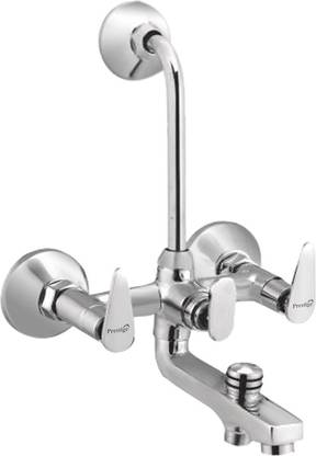 Prestige Brass Slim 3 In 1 Wall Mixer With Bend Mixer Faucet