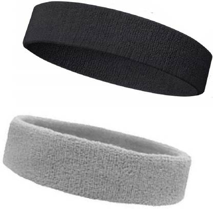 GOLDFINCH Non Slip Moisture Wicking Work Out Cotton Head Band/Fitness Band For Men's & Women's Sweatband for Workout/ Sports Fitness/Exercise/Training/Running/Yoga- Pack of 2 Head Band