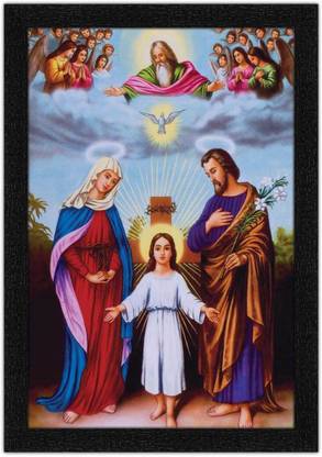 Bhawana Creation JESUS FAMILY Digital Reprint 10 inch x 8 inch Painting