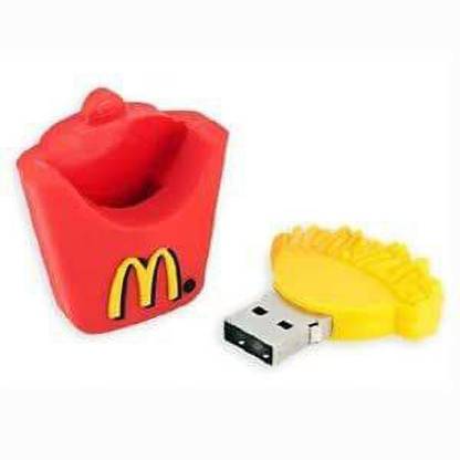 microware 16GB French-Fries Shape Designer Fancy Pendrive 16 GB Pen Drive Compatible with Laptop, Audio Player, Desktop Computer USB 2.0 Rubber Case