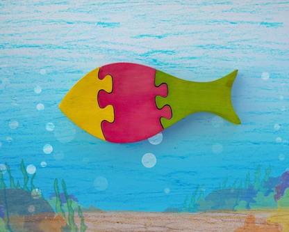 Gadget Bucket Wooden Jigsaw Puzzle Fish Shaped