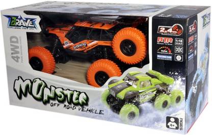 Rover Toys 4WD 1:18 Remote Control Monster Stunt Car High Speed Racing Car Cross Country Model Radio Control