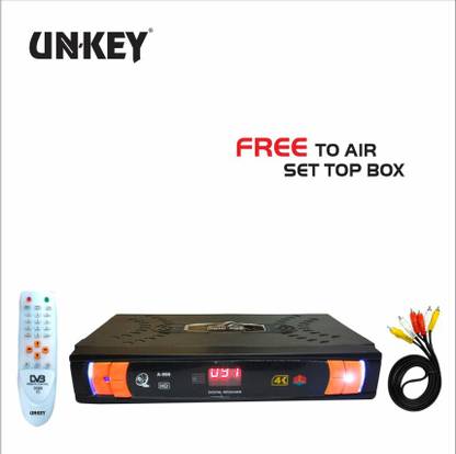 UNKEY DTH Digital Satellite Receiver Ready Set Top Box d2h Direct to Home 999 Orange DTH Box (Free to Air) Media Streaming Device